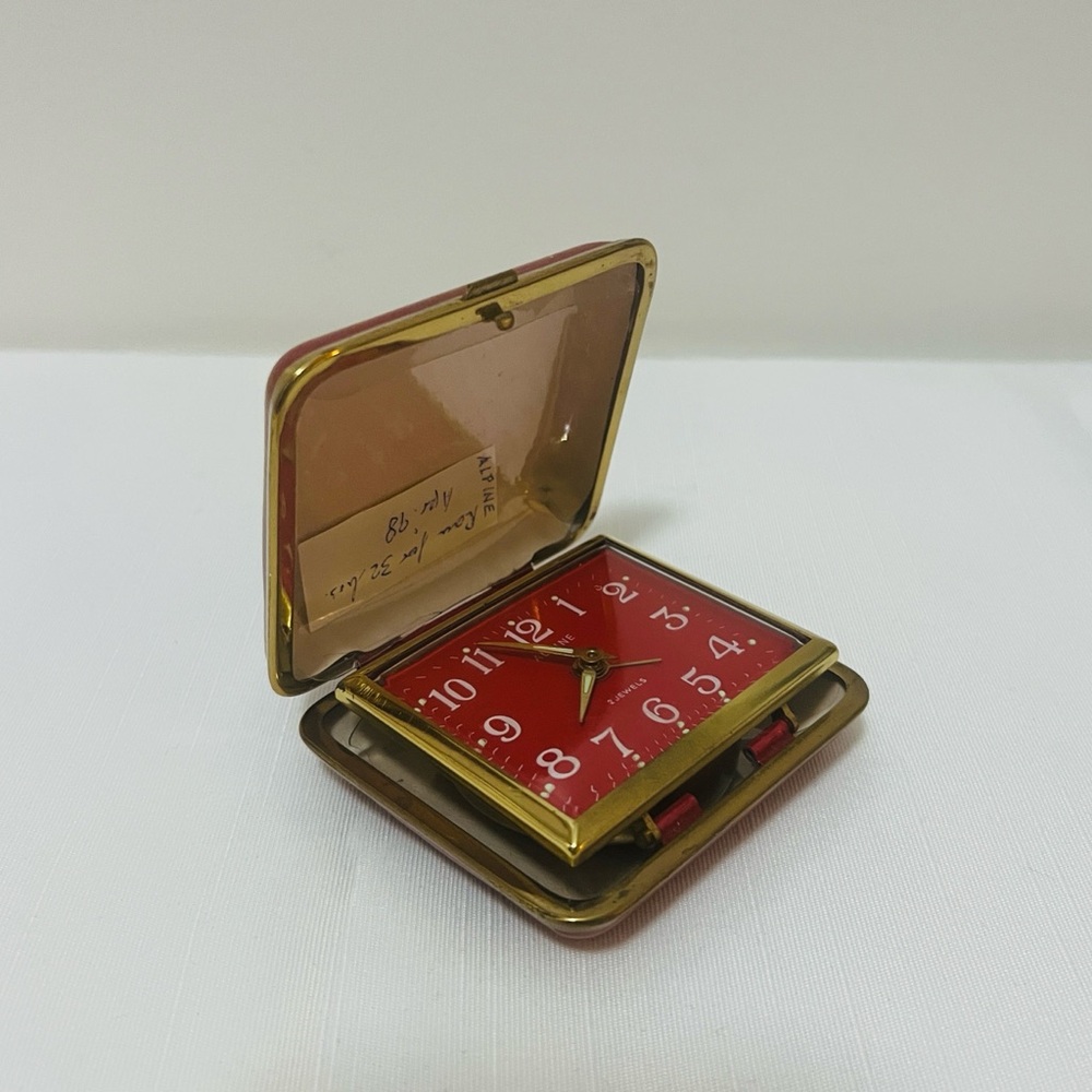 Vintage Alpine Travel Alarm Clock